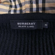 美品XL.LL～L!BURBERRY BLACKLABELジップアップパーカージャケット爽快メッシュニット3黒ノバチェック柄ブラレバーバリーブラックレーベル_画像8