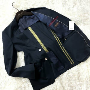  ultimate beautiful goods yellow gold Paul Smith Collection tailored jacket XL.LL~L Gold piping shell shell . navy navy blue .... Paul Smith collection 