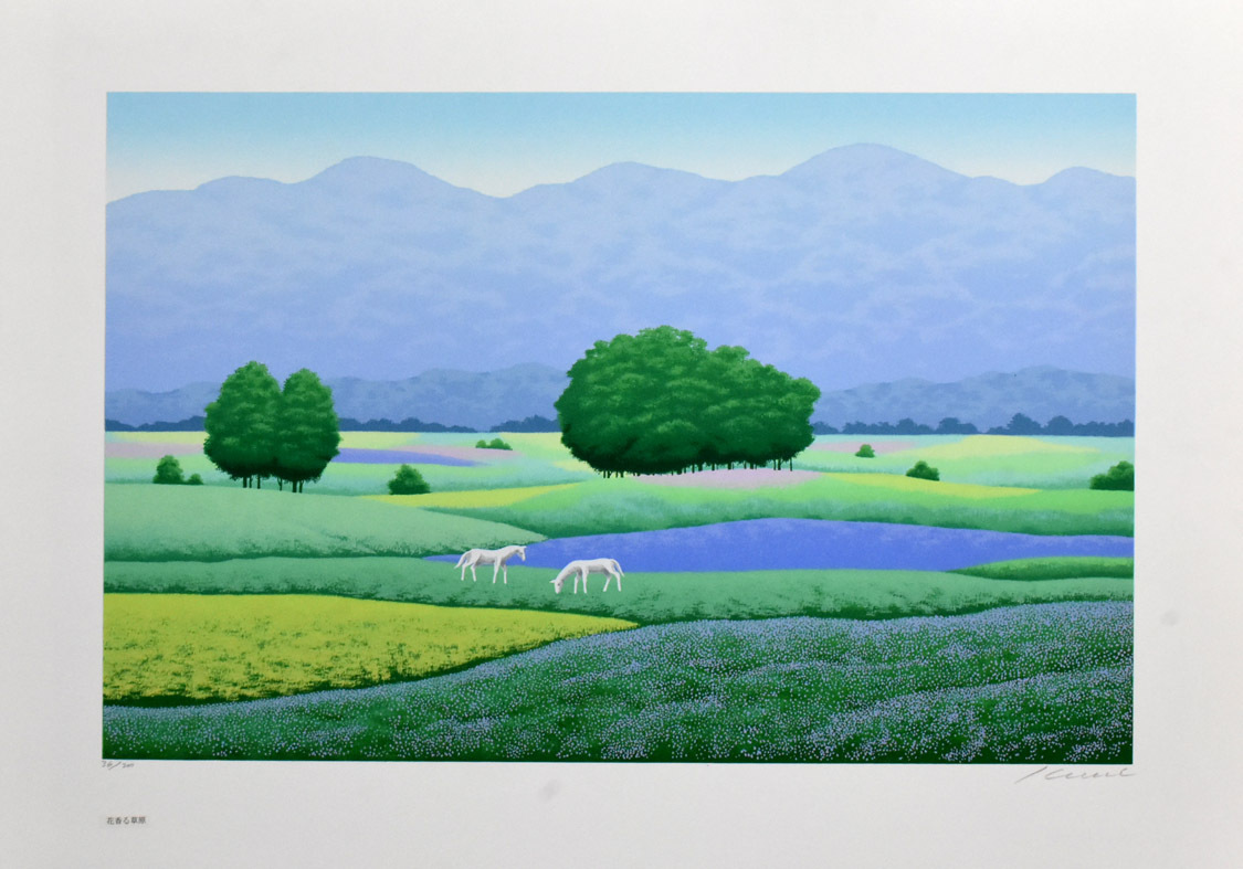 Sérigraphie Hisami Kunitake Flower-Fragrant Grassland (imprimé) Limitée à 200 exemplaires Graphiste [Masami Gallery], Ouvrages d'art, Impressions, Sérigraphie