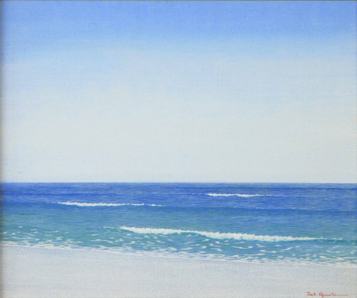 *I can hear the gentle sound of the waves ~ A painter who has continued to paint the sea of the outer Boso! Takashi Ootsuchi No. 8 Seaside Scene No. 7232 Oil Painting [53 years of experience and trust - Seiko Gallery], Painting, Oil painting, Nature, Landscape painting