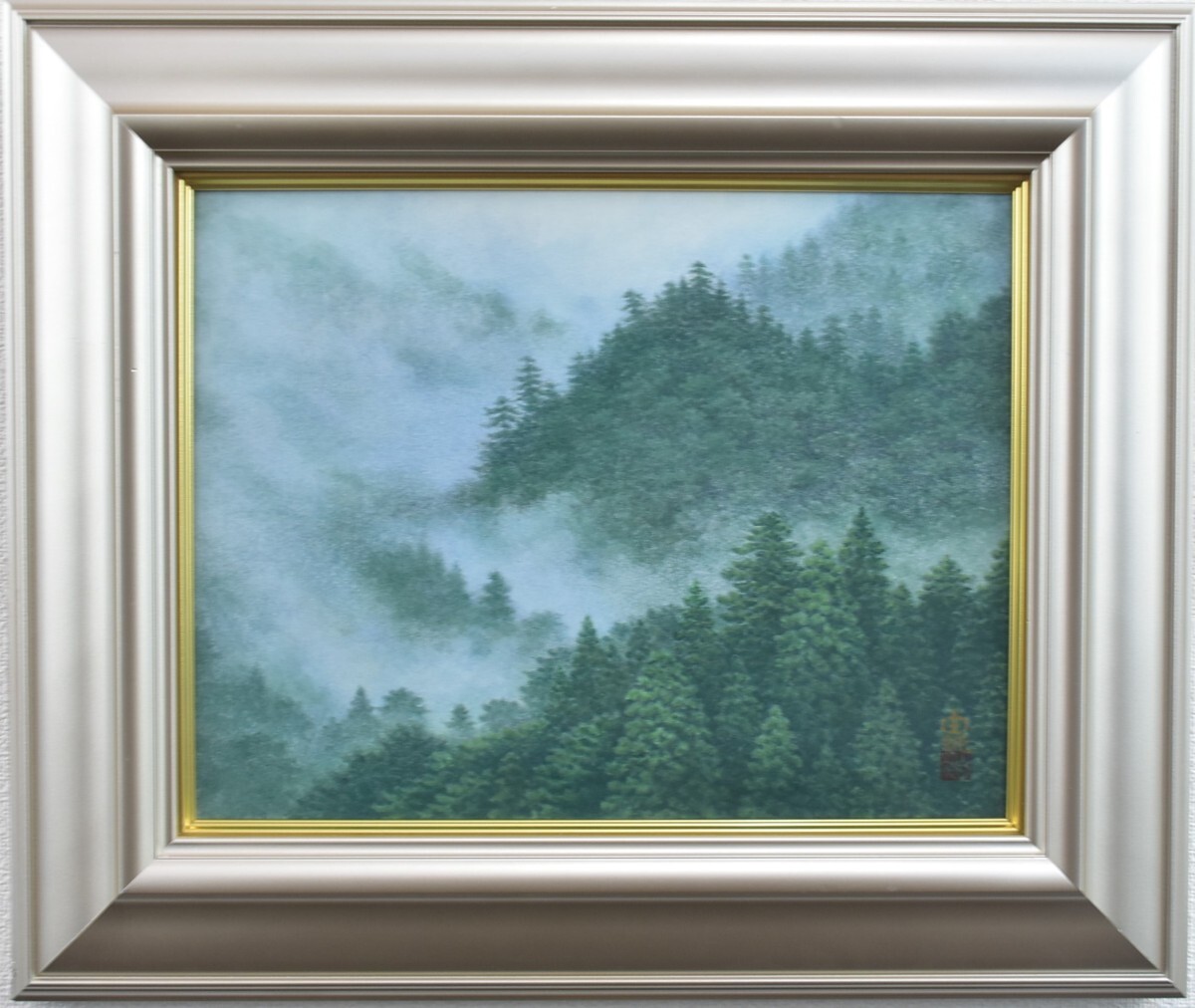 Una representación fantástica de la niebla en las estrechas montañas. Yoshizumi Ito, Niebla de montaña No. 6 [5, 000 piezas en exhibición en la confiable y probada Galería Seiko], Cuadro, pintura japonesa, Paisaje, viento y luna