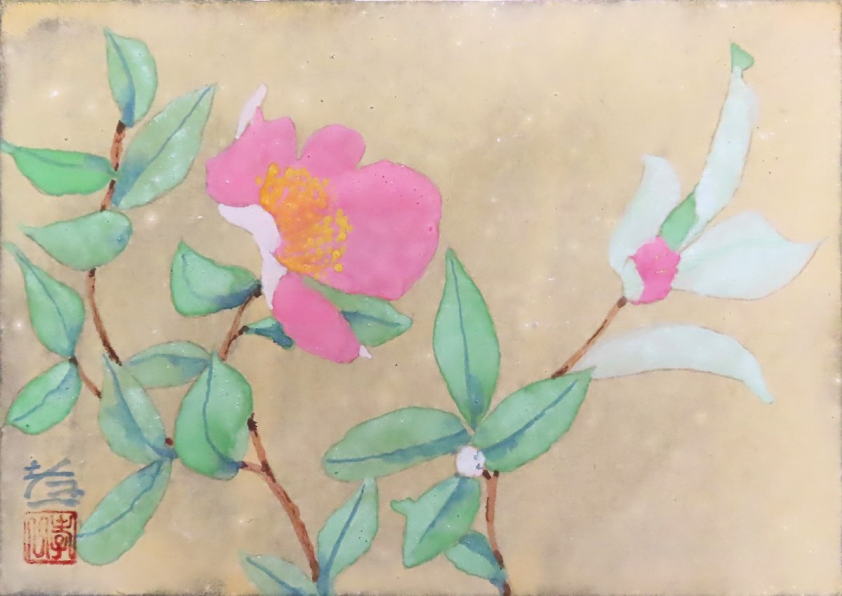 Er malt weiterhin Blumen und Pflanzen mit einem reichen Feingefühl. Der beliebte japanische Maler Koichi Suzuki SM Winter Petals Framed [Masami Gallery, 5000 Stücke ausgestellt], Malerei, Japanische Malerei, Blumen und Vögel, Tierwelt