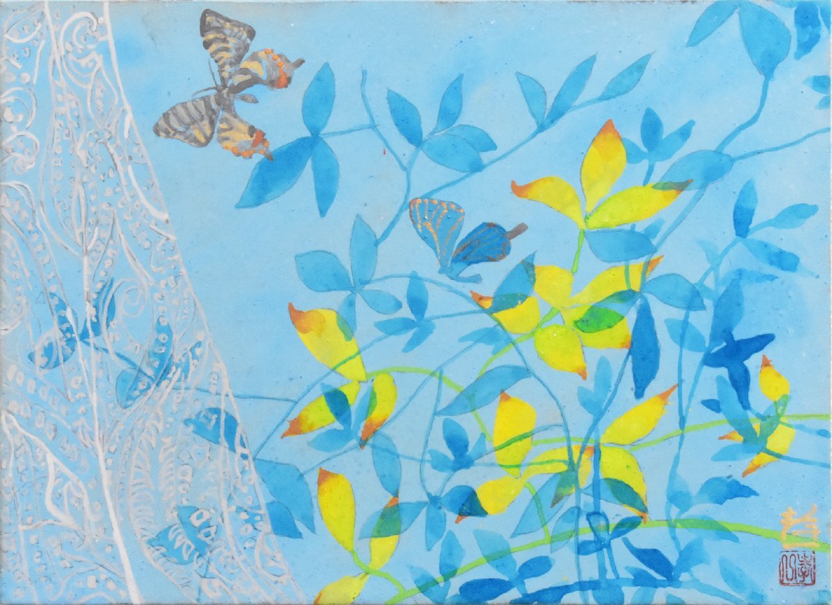 رسام ياباني مشهور يواصل رسم الزهور والنباتات بإحساس غني * كويتشي سوزوكي رقم 4 الخريف بجوار النافذة المؤطرة [تأسست منذ 53 عامًا, معرض سيكو], تلوين, اللوحة اليابانية, الزهور والطيور, الحياة البرية