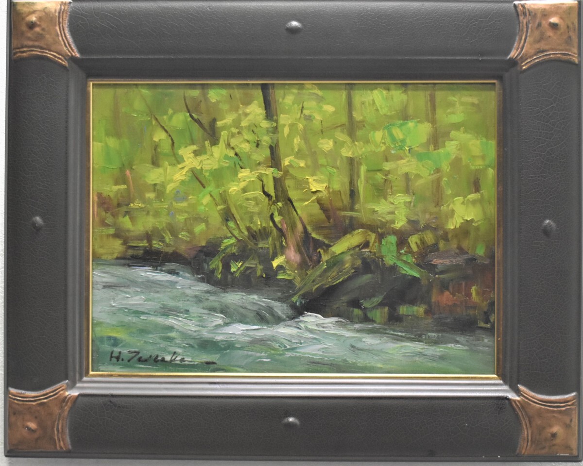 L'enseignant habite près des gorges d'Oirase, dans la ville de Towada. Il peint sur place jusqu'à la fin ! Tanaka Hidenori n° 4 Spring Valley Oirase [Galerie Masami], Peinture, Peinture à l'huile, Nature, Peinture de paysage