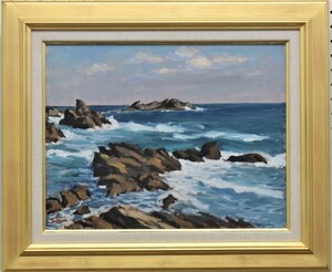Art hand Auction It is a wonderful piece that is rich in emotion and has a soft touch that makes you feel the artist's breath! Kazuo Takeuchi No. 6 New Year's Sea Oil Painting [Masami Gallery], Painting, Oil painting, Nature, Landscape painting