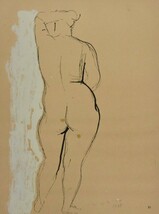 巨匠作家希少版画作品! 　　マリノ・マリー二　　版画　　「nudo da dietro,1945」　　 　1968年制作　　 【正光画廊】　　　_画像2