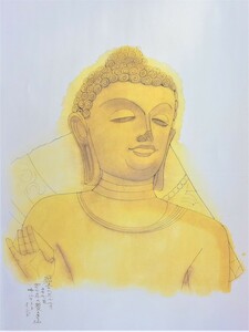 Art hand Auction استنساخ إيكو هيراياما من مظهر بوذا وقلبه, مجموعة اللوحات البوذية المجلد. 3 بوذا مع نقش من 477, سارناث, الهند [معرض سيكو], عمل فني, تلوين, آحرون