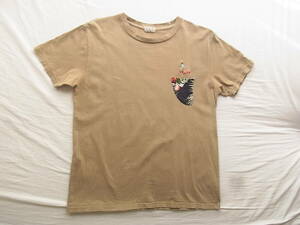 T E S 　ザ エンドレス サマー　刺入り　ポケット付きＴシャツ 　サイズ LARGE 日本製 　　色褪せ　薄汚れ有り