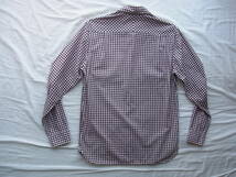 FRED PERRY フレッド ペリー ギンガムチェック柄　ボタンダウンシャツ　サイズ S オフホワイト×ブラウン系のギンガムチェック柄_画像6