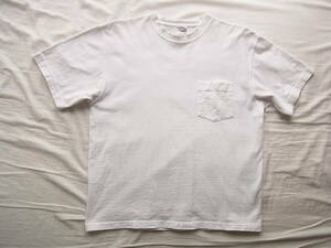 CAMBER キャンバー　USA製　度詰め天竺　ポケット付きTシャツ　サイズ L ホワイト　衿リブ部分に薄く汚れ有り