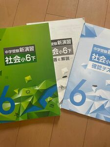 中学受験　新演習　社会　小6下　中学入試