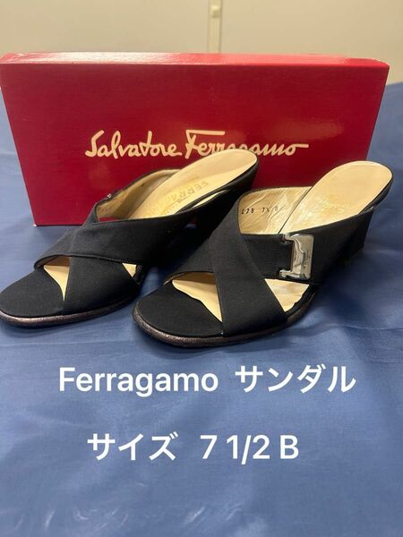 お値下げ中 Ferragamo ミュールサンダル 7 1/2 B ブラック