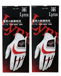 新品即決送料込 LYNX 合皮 ゴルフグローブ M ２枚