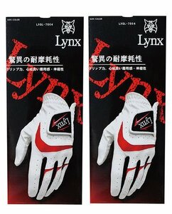 新品即決送料込 LYNX 合皮 ゴルフグローブ L ２枚