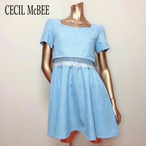 CECIL McBEE ウエストレース ワンピース ミニワンピース ハートネック 美品 発表会 量産型 地雷 推し活