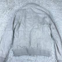 1円〜【希少175/L】ZARA ザラ リネン100% ブルゾン シングル ジャケット アウター 春夏 フルジップ_画像4