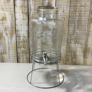 昭和レトロ アンティーク ガラス ドリンクサーバー ガラス製 ガラス瓶 蛇口付き 保存容器 保存瓶 