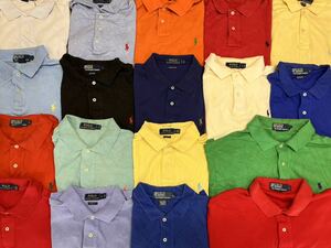 USA б/у одежда короткий рукав Ralph Lauren рубашка-поло L размер 18 шт. комплект продажа комплектом 1 иен старт много . продажа America б/у одежда one отметка вышивка 