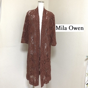 Mila Owen（ミラ オーウェン）　サマーカーディガン　夏　ロング　レース　ブラウン　Ｆ　40代　50代