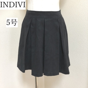 INDIVI　インディビ　インディヴィ　小さいサイズ キュロットスカート ブラック 5号 フェイクスウェード 冬
