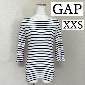 GAP レディース カットソー ７分袖 ボーダー XXS