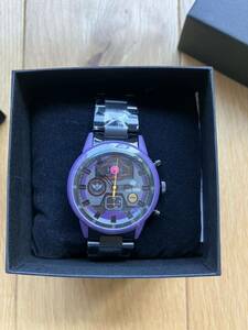  Gundam × parco chronograph watch TiC-GUNDAM/DOM quarts wristwatch men's purple MS-09