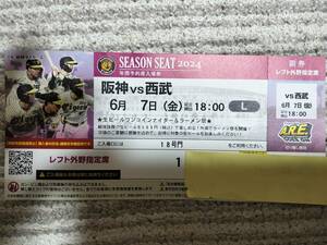 6月7日阪神対西武レフト外野１枚