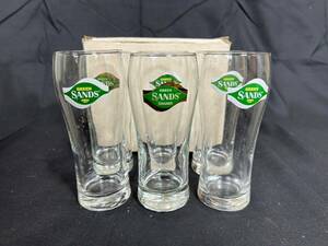 GREEN SANDS グリーンサンズ グラス ビールグラス 炭酸飲料 インドネシア レトログッズ 珍品 レア物 コレクター 希少 ６個セット