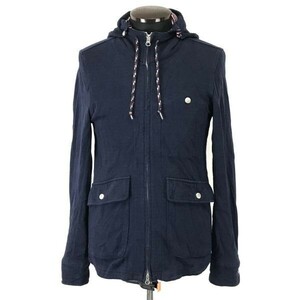 レイジブルー/RAGEBLUE★ジップアップパーカー/フーディーブルゾン【メンズM/紺/navy//裏地ボーダー柄】Jacket/Jumper/Parker◆BH731