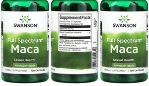 【開封済、未使用品】【500mg×100粒×3個】【賞味期限2026年5月末日迄】Swanson Maca（マカ）Sexual H