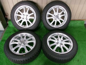 バリ溝　良品　15インチホイール　スタッドレスタイヤ4本セット　15X5.5J+42　4H　PCD100　TOYO　165/65R15　2023年　Y6.0515