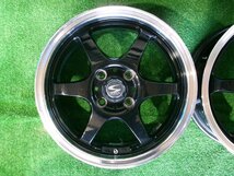 良品　S-HOLD　15インチアルミホイール　15X5J+45　4H　PCD100　ブラック/ポリッシュ　4本セット　軽自動車等　Y6.0533_画像2