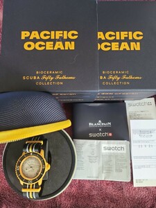 ブランパン スウォッチ PACIFIC OCEAN [極美品／社外ストラップ付き]