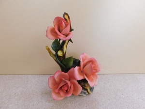3193△バラ 薔薇 お花 NAPOLEON ナポレオン イタリア製 インテリア 置き物 飾り オブジェ コレクション