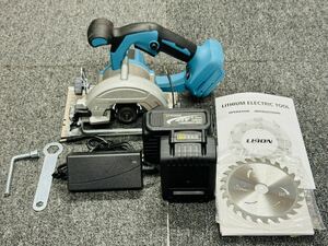 【送料無料】丸のこ 電動のこぎり　makita 互換 マキタ 丸鋸 125mmマルノコ 充電式 ブラシレス バッテリー2個付き