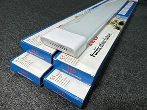 【送料無料】高輝度 薄型 直管LED蛍光灯 5本セット 消費電力18W 50W相当 5500lm 昼光色6000K 3列LED搭載 器具一体型