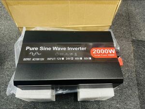 【送料無料】インバーター 2000W 【正弦波 24V専用】リモコン付き モニター表示 車 コンセント4個 USB1個 AC100V 直流 変換 発電機