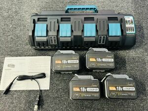 マキタ18v 互換　4口充電器DC18SF＋最強マキタ18Vバッテリー 10500mAh 　4個セット