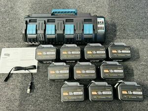 マキタ18v 互換　4口充電器DC18SF＋最強マキタ18VバッテリーBL18105 10500mAh 　10個セット