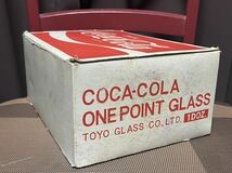 未使用 当時物 昭和レトロ COCA-COLA ONE POINT GLASS コカコーラ TOYO GLASS ワンポイントグラス 1ケース(12脚) 東洋ガラス製_画像2