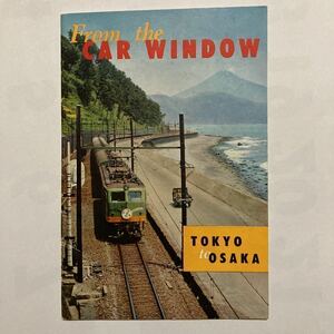 東海道本線英文車窓案内/1950年代◆日本交通協会/東京〜大阪/特急つばめ号 はと号時刻表/運賃表