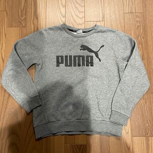 【中古】PUMA(プーマ) キッズ ロゴ スウェット サイズ150 グレー