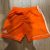 【中古・まとめて取引OK】ADIDAS(アディダス) サッカー パンツ サイズ160 オレンジ_画像1