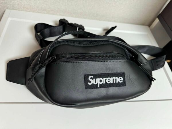 Supreme Leather Waist Bag "Black"