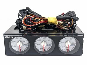 Defi デフィ DIN-Gauge ディンゲージ 水温計 油温計 油圧計 DF05601 STS26B 3連メーター ※ジャンク《A9995