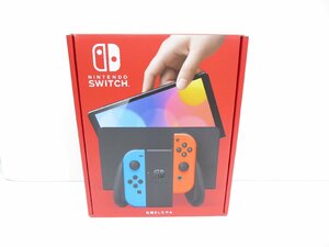 未使用品 Nintendo Switch 有機ELモデル Joy-Con(L) ネオンブルー/(R) ネオンレッド ニンテンドースイッチ ゲーム機 △WE1586