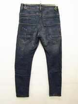 G-STAR RAW / D-STQ 3D SLIM JEANS スリム デニムパンツ スキニー ストレッチ ペイント クラッシュ ダメージ加工 SIZE:28 ≡FG7114_画像2