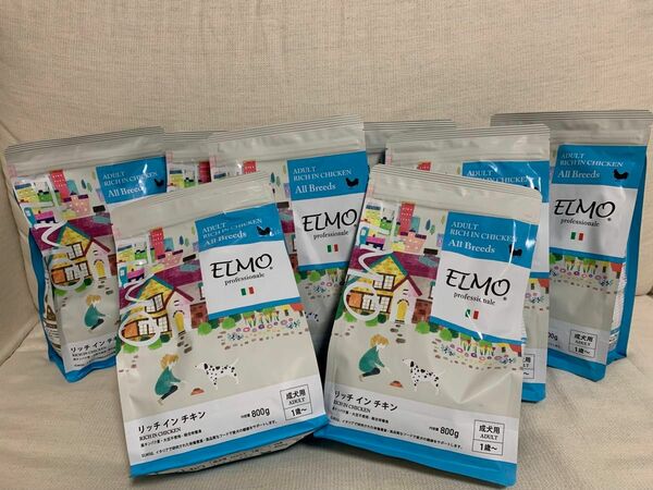 ELMO リッチインチキン 成犬用 800g×8袋　合計6.4kg（おまけ付き）