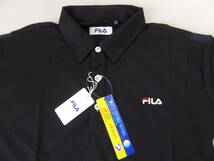 FILA GOLF フィラ ゴルフ 吸汗速乾 UV CUT ストレッチ 半袖ポロシャツ　LL　黒　②_画像1