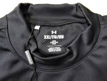 UNDER ARMOUR GOLF アンダーアーマー ゴルフ 吸汗速乾 抗菌防臭 ストレッチ モックネック半袖シャツ　XXL　黒　②_画像6